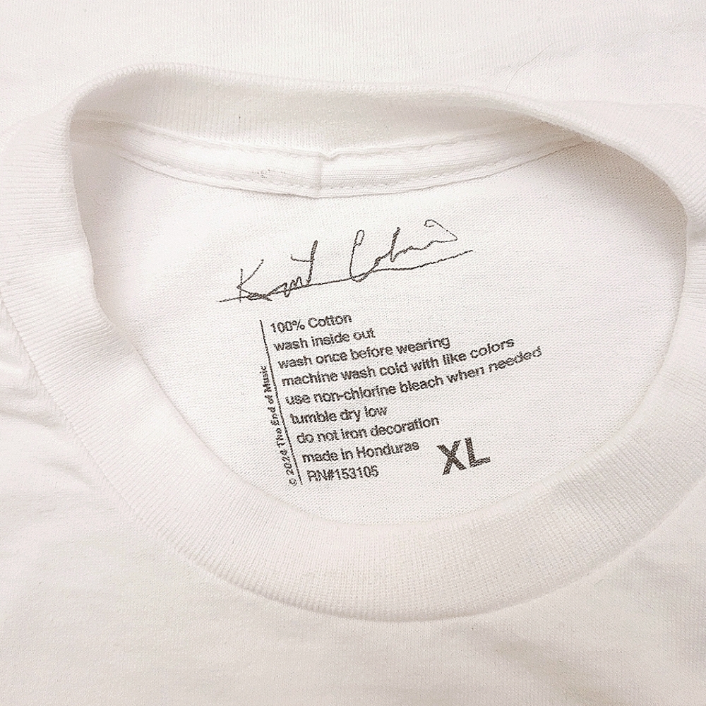 Kurt Cobain Photo Smoking White Portrait Shirt - Picture 2 of 3